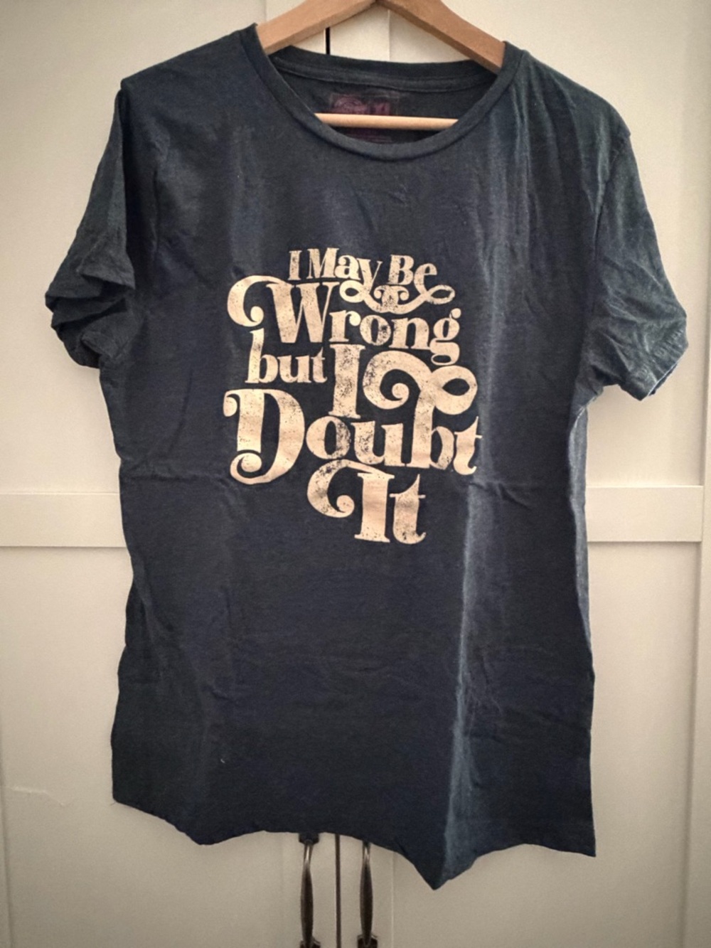 Crazy Dog T-Shirts Heather Navy Graphic Tee — Women’s XL